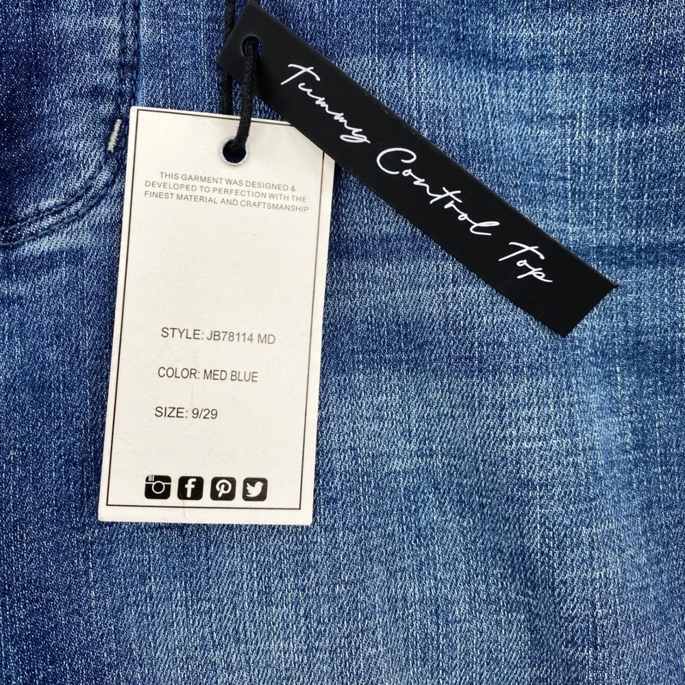 Judy Blue Capri Jeans Womens 9/29 Blue Tummy Control High Rise Slim Fit Casual